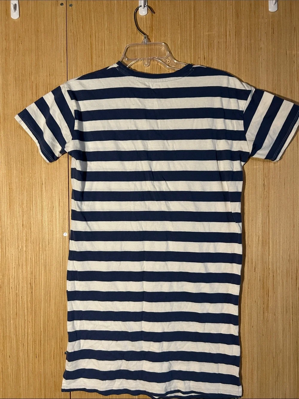 SO Striped Navy and White Casual Tee Dress - Picture 3 of 3
